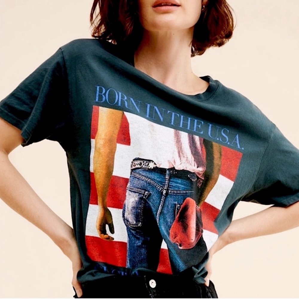 Anthropologie / LetLuv Bruce Springsteen Boyfriend Tee, NEW - Picture 1 of 9